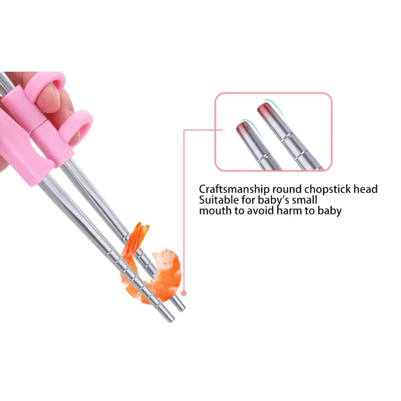 

A Pairs Reusable Kids Chopsticks Cartoon Elephant Kids Training Chopsticks Baby Helper Training Sticks Home Tableware