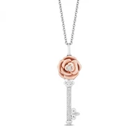 heshi european and american ins style simple fashion temperament rose flower key inlaid with diamonds