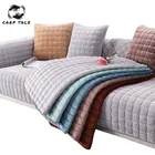 Утолщенный плюшевый чехол для дивана, мягкая подушка для дивана, одноцветные Угловые чехлы для диванов для гостиной, нескользящий чехол для дивана