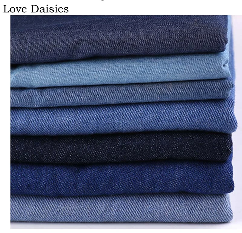 100% хлопок промытый светильник темно черный синий DenimTwill ткани для DIY весна лето