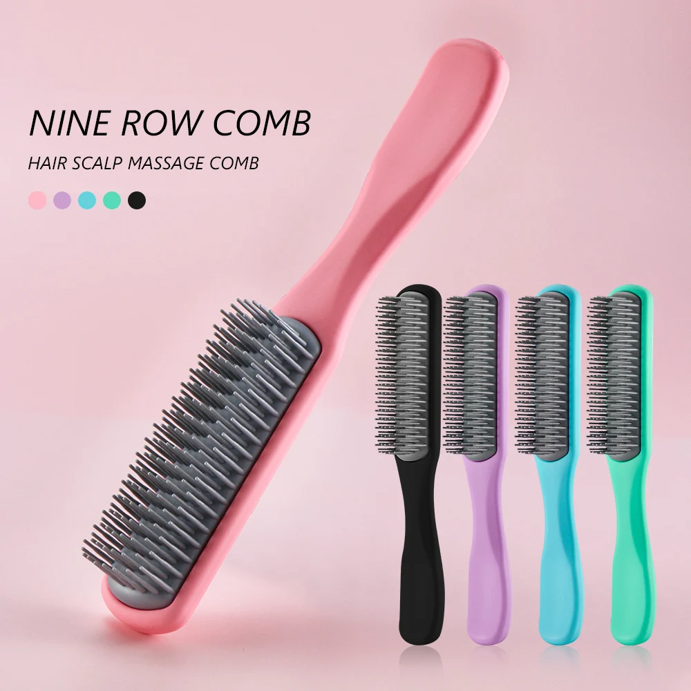 

Hair Scalp Massage Comb Nine Row Comb Detangling Hair Brush Barber Shop Salon Hairdressing Comb For Women Hair Care Styling Tool