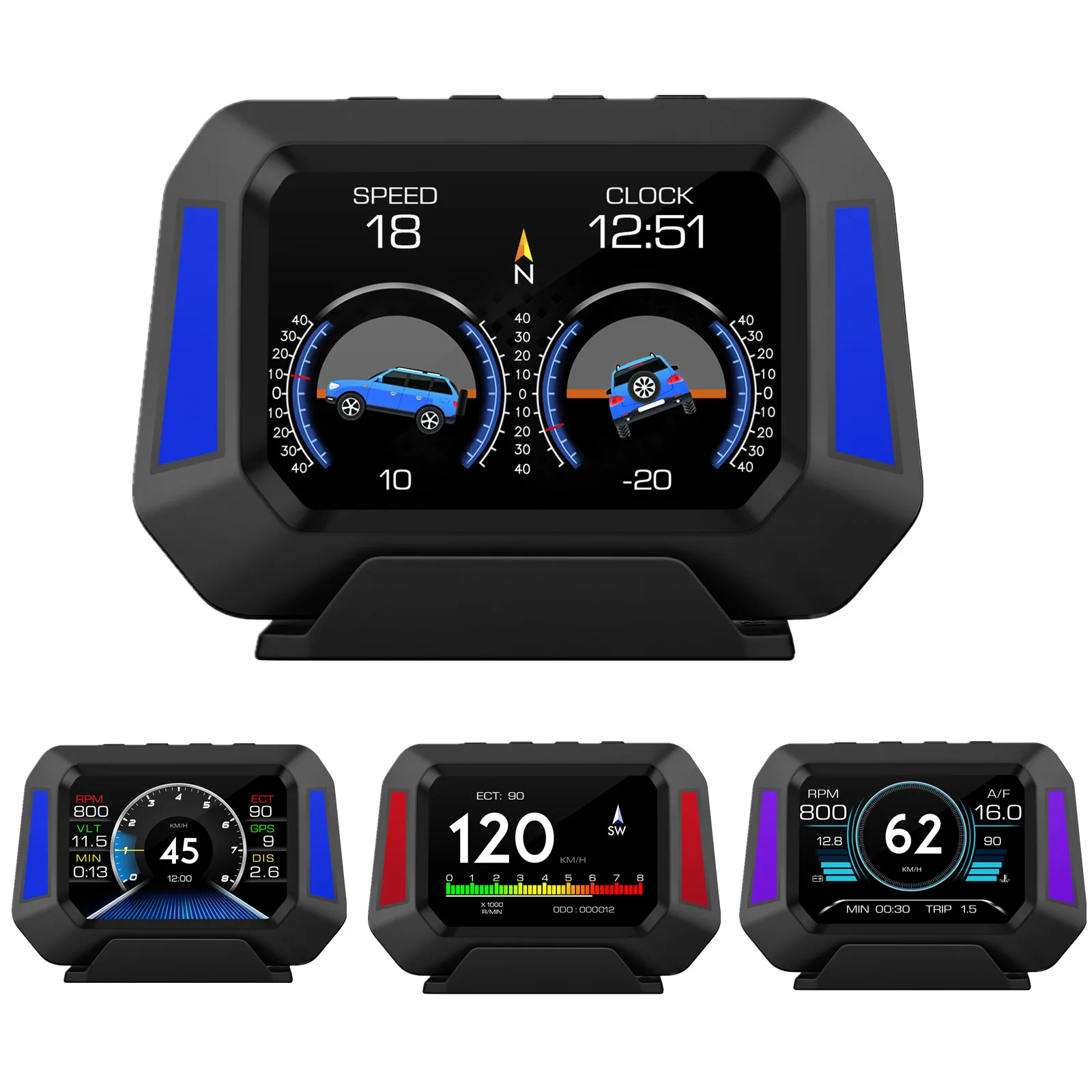 $51.51 Multi Functions GPS OBD2 HUD Gauge Digital Speedometer On-board Computer Head Up Display Driving Turbo Speed Alarm for All Cars
