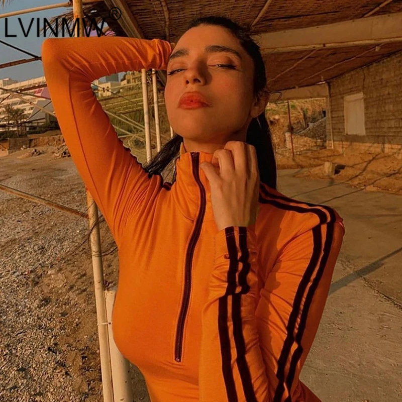 LVINMW Повседневное платье с отложным воротником на молнии длинным рукавом в