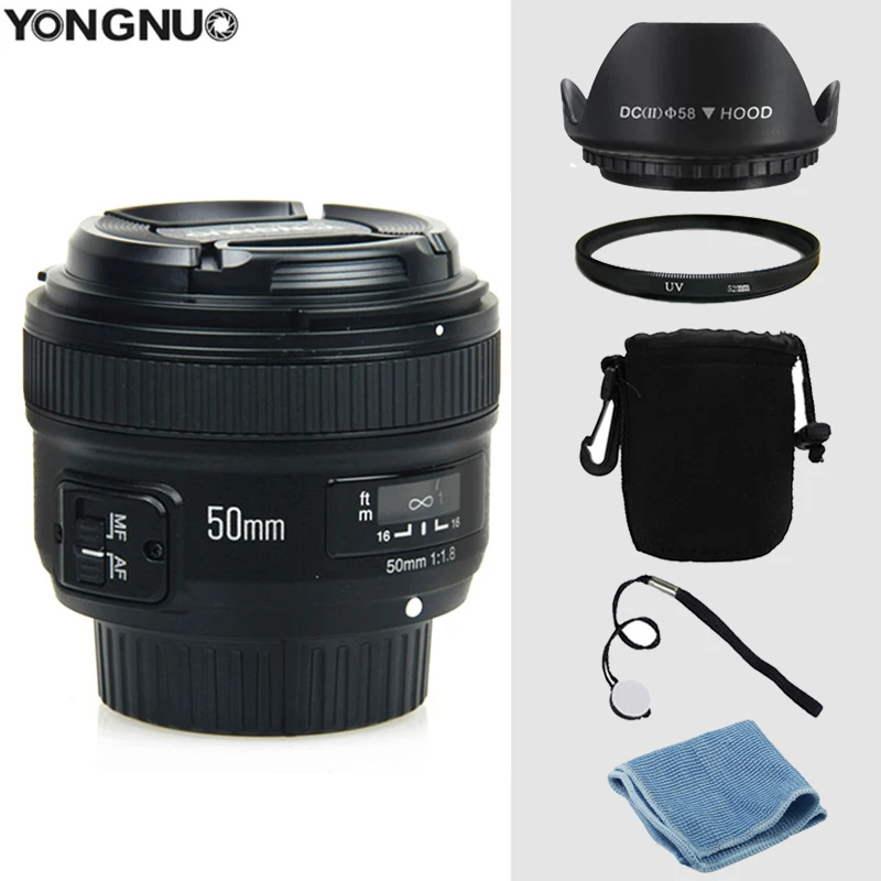 YONGNUO YN 50 мм f/1.8 AF объектив yn50mm диафрагма автофокусом большой апертурой для