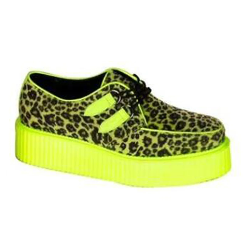 

Summer Casual Shoes Women Autumn Leopard Shallow Round Toe Platform Shoes Lace Up Female Med Heel Loafers Zapatos De Mujer