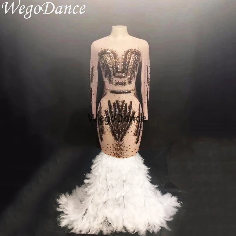 Блестящее сексуальное Сетчатое платье для ночного клуба длинное со стразами и