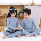 Комплект пижамы для мальчиков и девочек, зимнее термобелье с длинным рукавом, на возраст 6, 8, 10, 12 лет