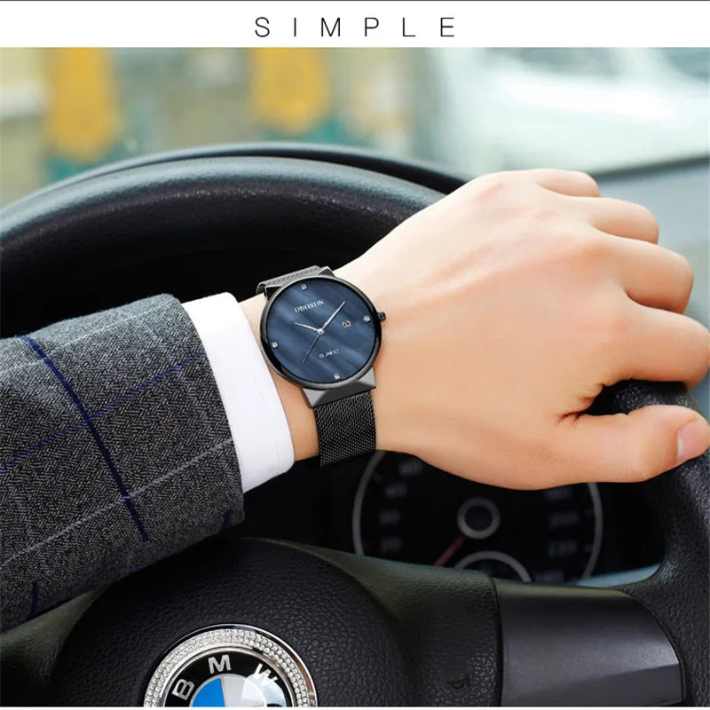 

The new simple quartz waterproof business watch calendar with men's lovers watch