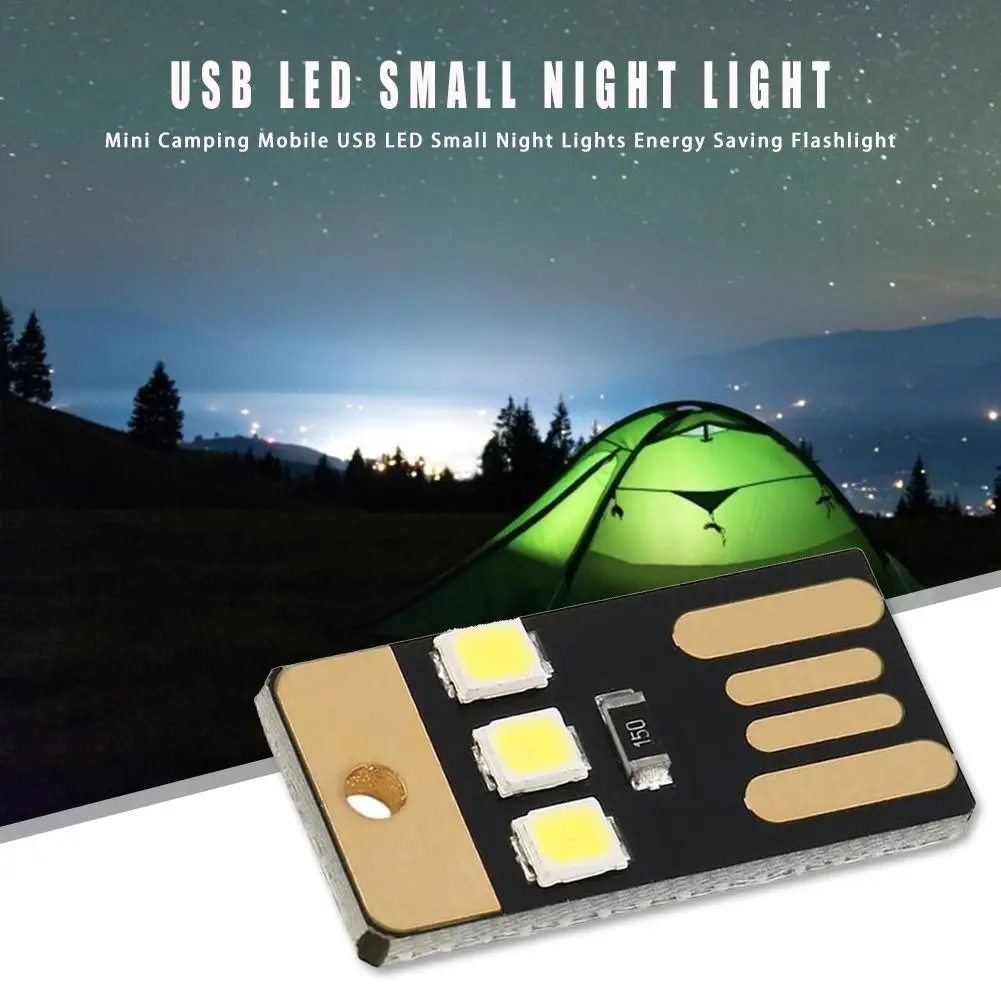 

Outdoor Mini Slim For Camping Night Hiking Tent Lamp Light Portable Energy Saving Flashlight Mobile USB LED Small Lighting