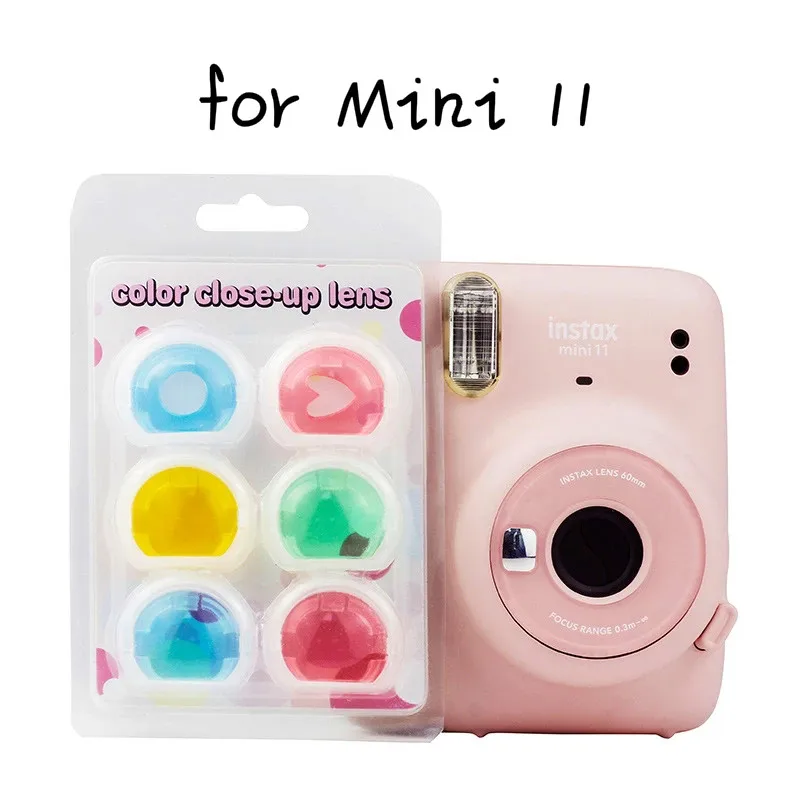 

6 PCS Close-up Lens Colorful Color Filter Mirror for Fujifilm Instax Mini 11 Instant Film Cameras Photographic Accessories