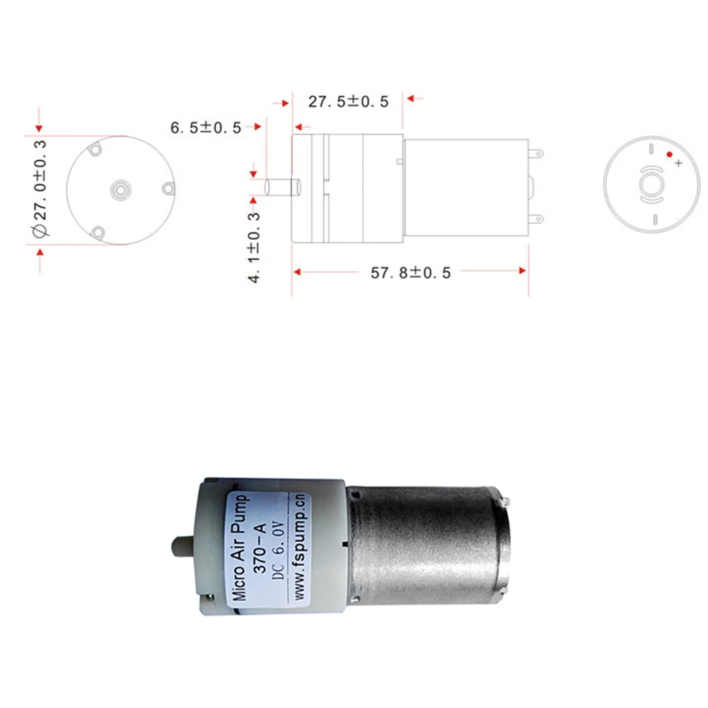 Миниатюрный воздушный насос с двигателем 370 6 В постоянного тока кислородный для