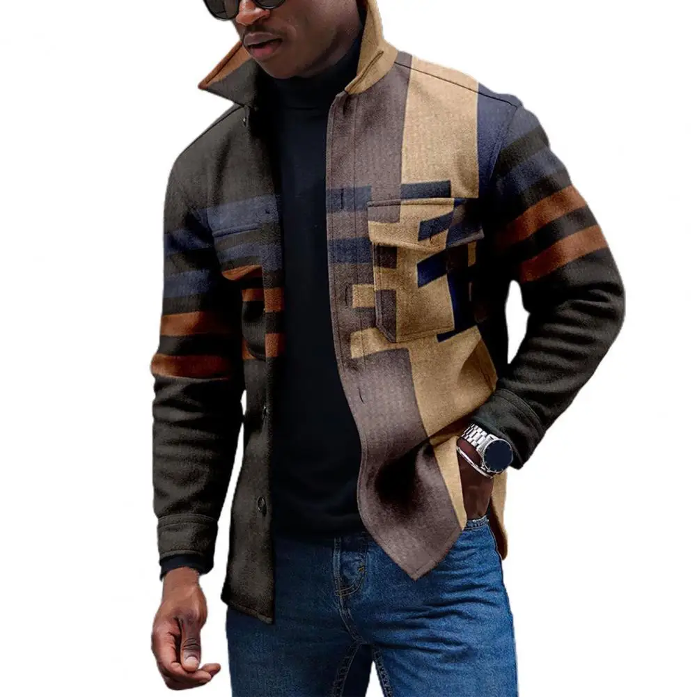 

Fashion Men Jacket Long Sleeve Anti-pilling Cardigan Spring Autumn 2021 Coat Individual Men Coat Outerwear Top