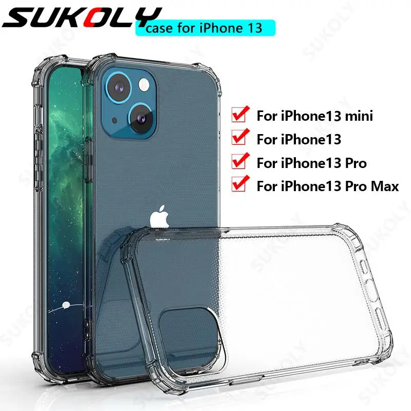

Rubber Clear Silicone Phone Case For iPhone 13 Pro Max 12 11 Pro XS Max XR 8 7 Plus SE 2020 Shockproof Fitted Bumper Back Cover