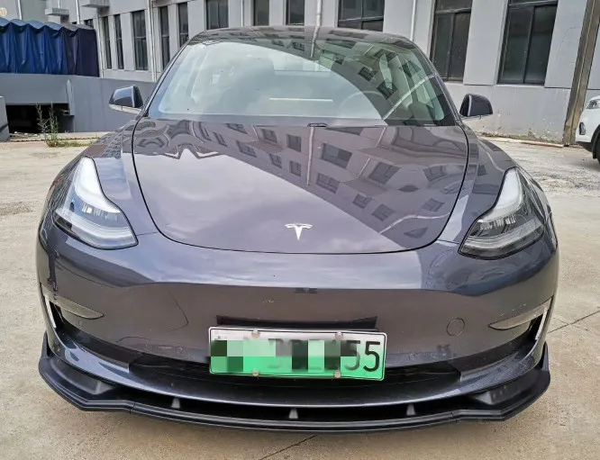 Для Tesla модель 3- передние крылья спойлера переднего бампера PP пластик матовый черный окрашенный черный цвет