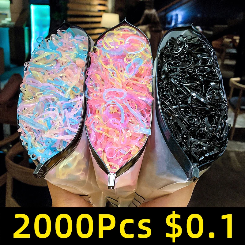 2500 шт. для девочек аксессуары волос нейлона Галстуки эластичные резинки Дети