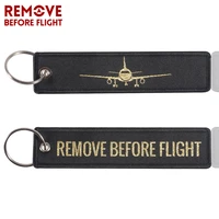 1 pc woven remove before flight keychains jewelry shinning key chain for aviation gifts key tag label fashion airplane keyrings