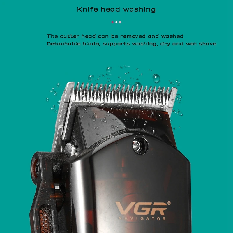 

VGR V-165 Professional Hair Trimmer Fine-Tuning Cutter Head Hair Clipper for Men LCD Display Machine Barber Hair Cutter