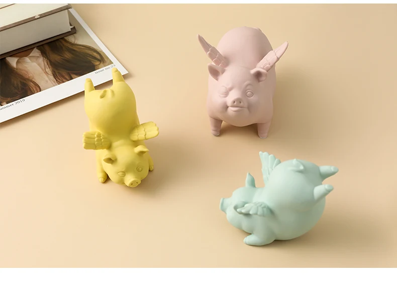 

Nordic macarons flying pig ornaments creative living room TV cabinet small ornaments home wine cabinet decorations