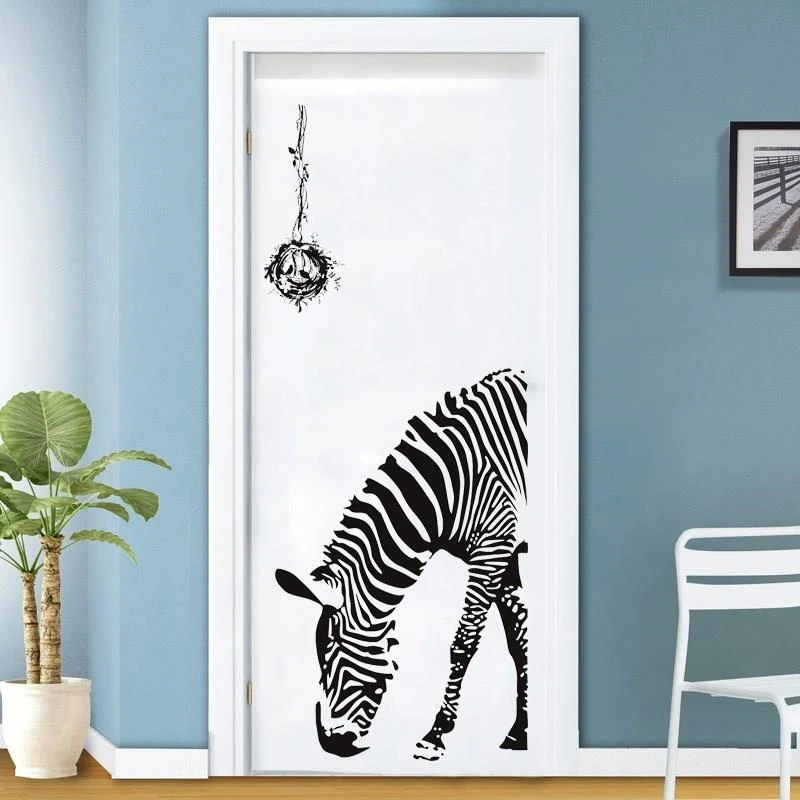 Фреска в скандинавском стиле с африканскими животными наклейки для двери