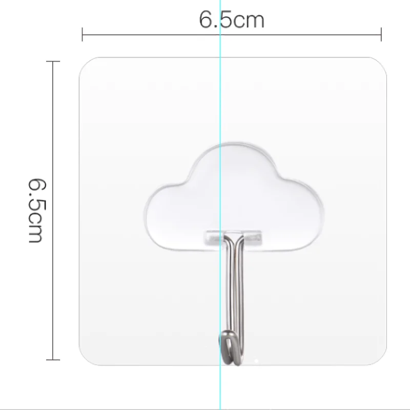 

4/6/10Pcs Transparent Wall Hooks Waterproof Oilproof Self Adhesive Hooks Reusable Seamless Hanging Hook For Bathroom Kitchen