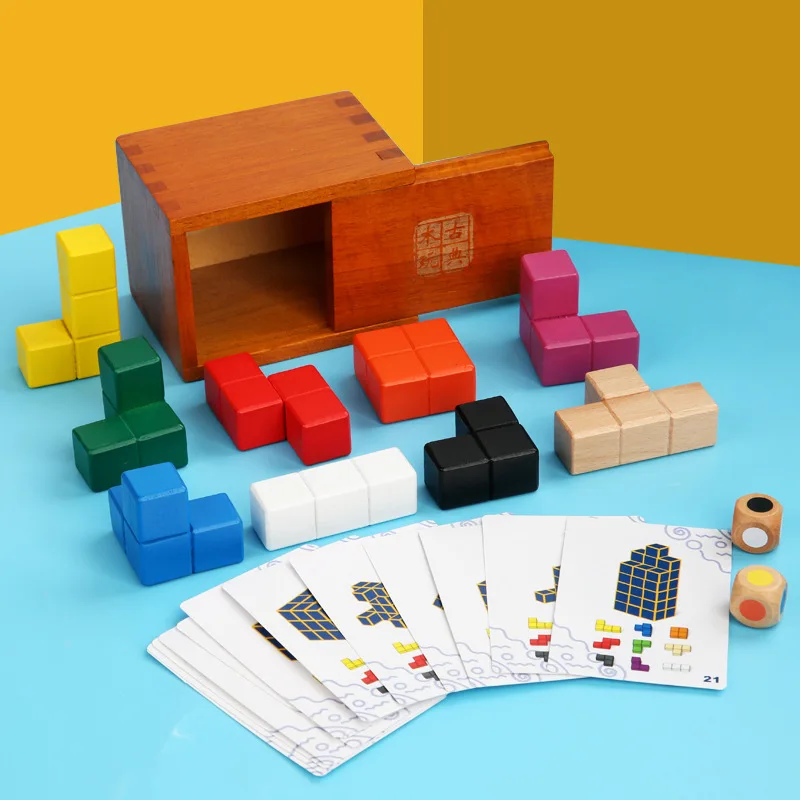 

3d Blocks Wooden Toys Magic Tetris Puzzle Game Brain Teaser Early Educational Montessori Intellectual Stacking Bricks Toys