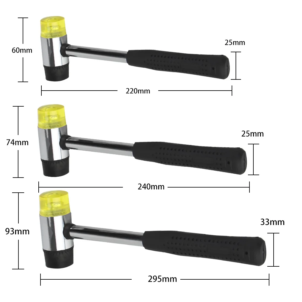 

Glazing Window Beads Hammers Hand Tools 25MM 30MM 40MM Double Face Tap Rubber Hammer Multifunctional Nylon Head Rubber Mallet