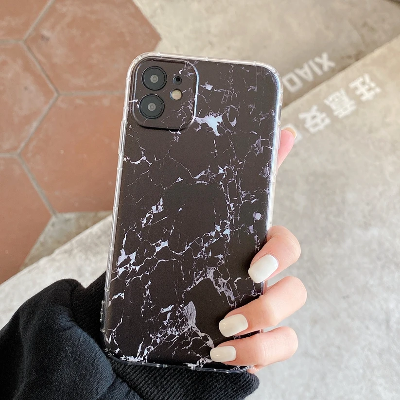 

Chic Marble Case for iPhone 12 11 Pro Max 12 Mini SE 2020 Soft Silicon Airbag Shockproof Cover for iPhone X Xs Xr 7 8 Plus Cover