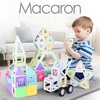 new diy macaron color magnetic blocks toys for children magnet construction blocks set designer educational bricks magnetic toy