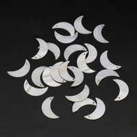 20pclot natural white mother of pearl shell beads reiki heal moon shape for jewelry making necklace earring accessories
