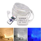 Гибкая светодиодная лента с регулируемой яркостью, 110 В, 220 В, SMD2835, 11 кнопок