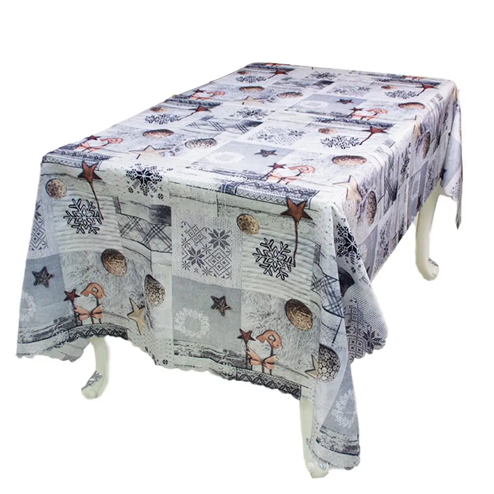 

Christmas Tablecloth Print Santa Sock Table Cloth 150*200CM Waterproof Oil-proof Table Cover Party Home Dining Table Decoration