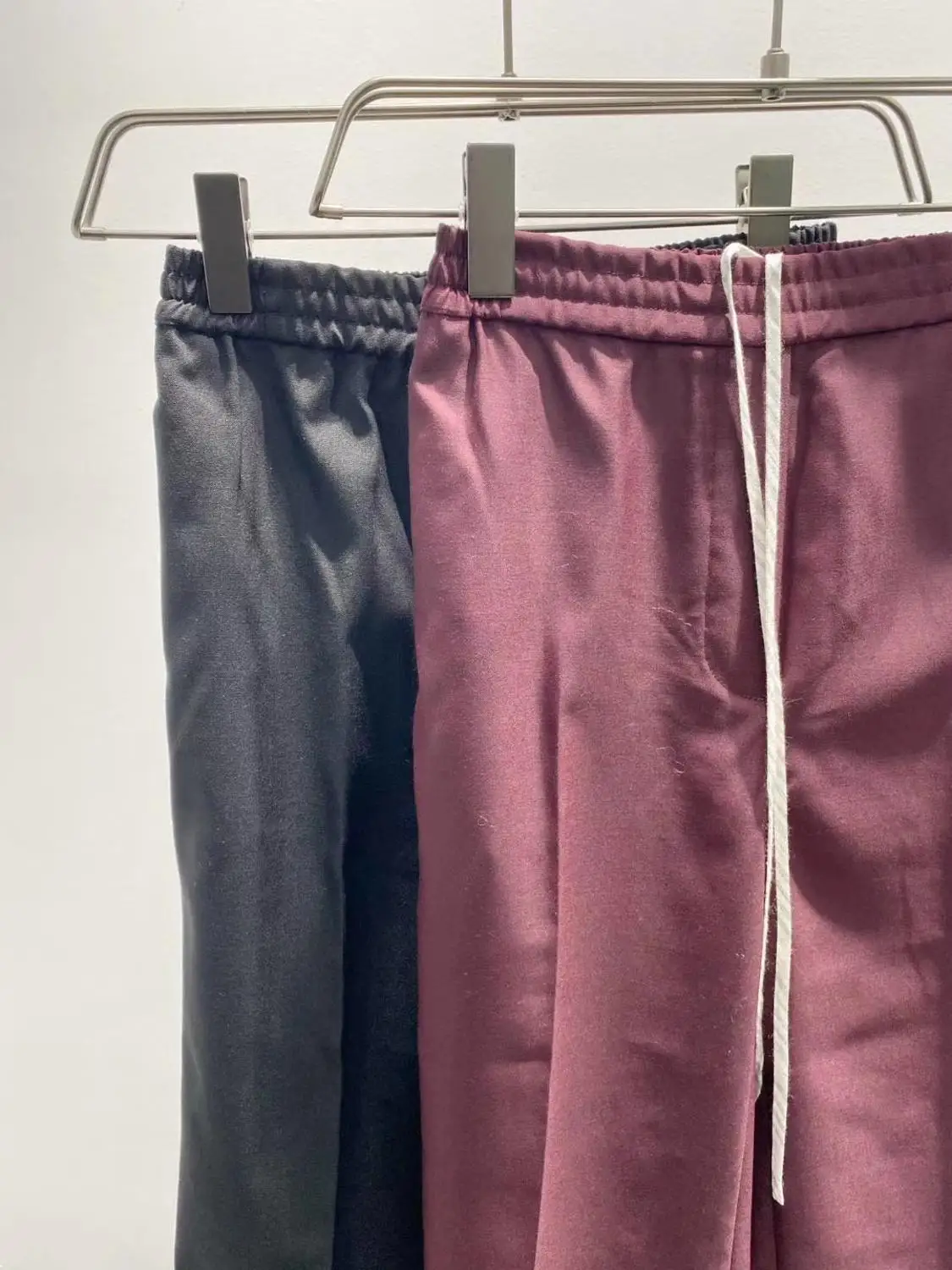 Elastic Waist women pants simple casual solid wild wool lady Trousers