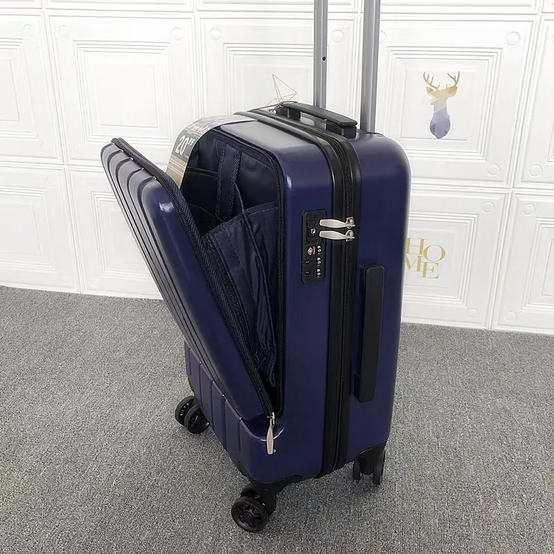 CARRYLOVE 2" дюймов бизнес кабина чемодан карман тележка Сумка на колесиках для ноутбука - Цвет: blue