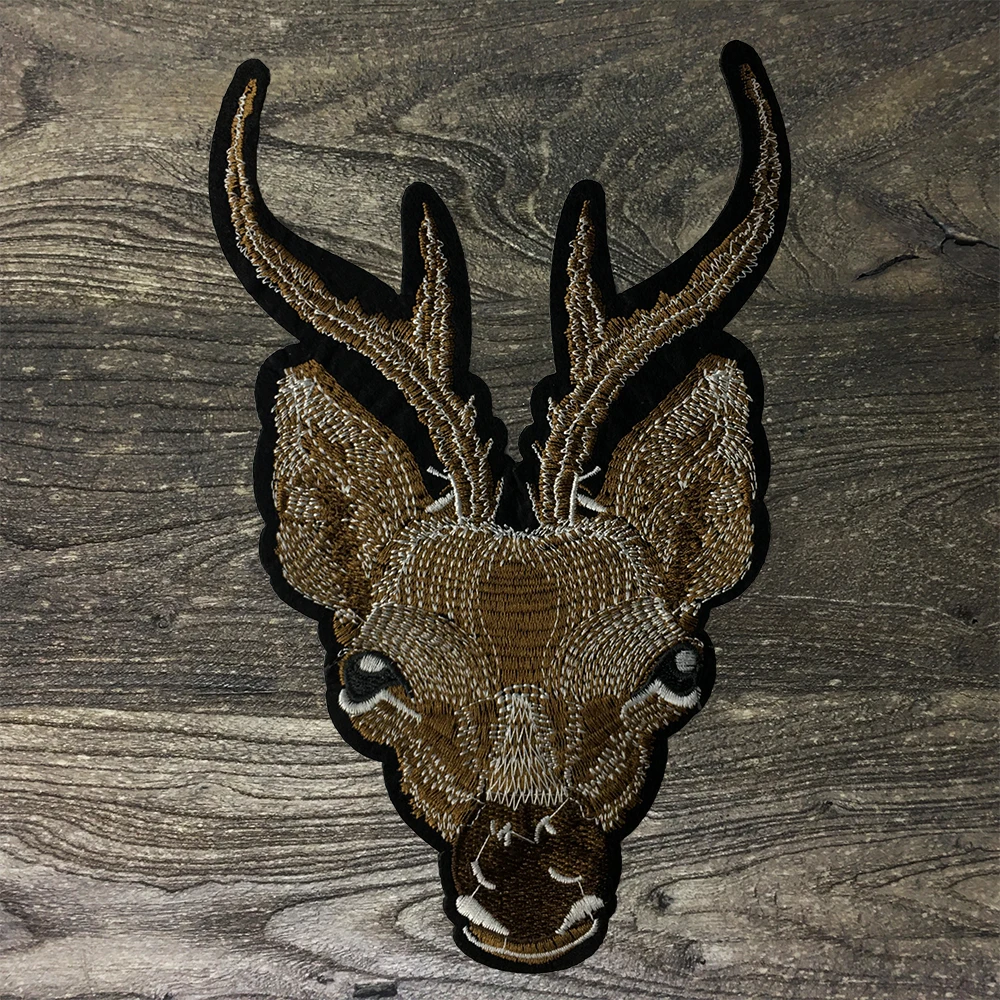 

2 piece set of fashion brown sika deer patch embroidery DIY apparel applique patch sewn on clothes