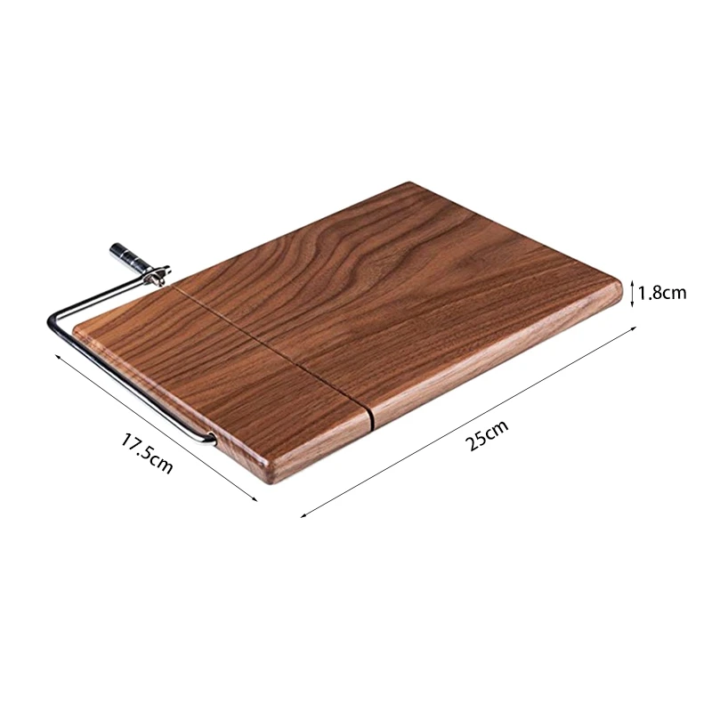 Ломтерезка для сыра резчик из дерева Sapele с прочной проволочной разделочной