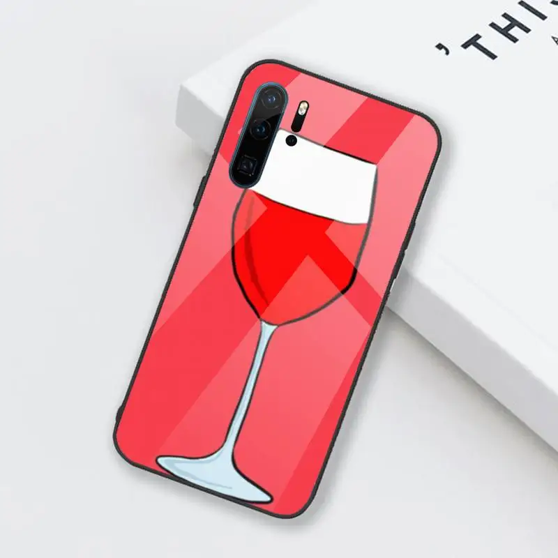 

Coffee Wine Cup Phone Case Tempered glass for Huawei Honor Mate P 9 10 20 30 8X 7A V10 Pro Plus Lite NOVA 3E 3I 5 5I Pro
