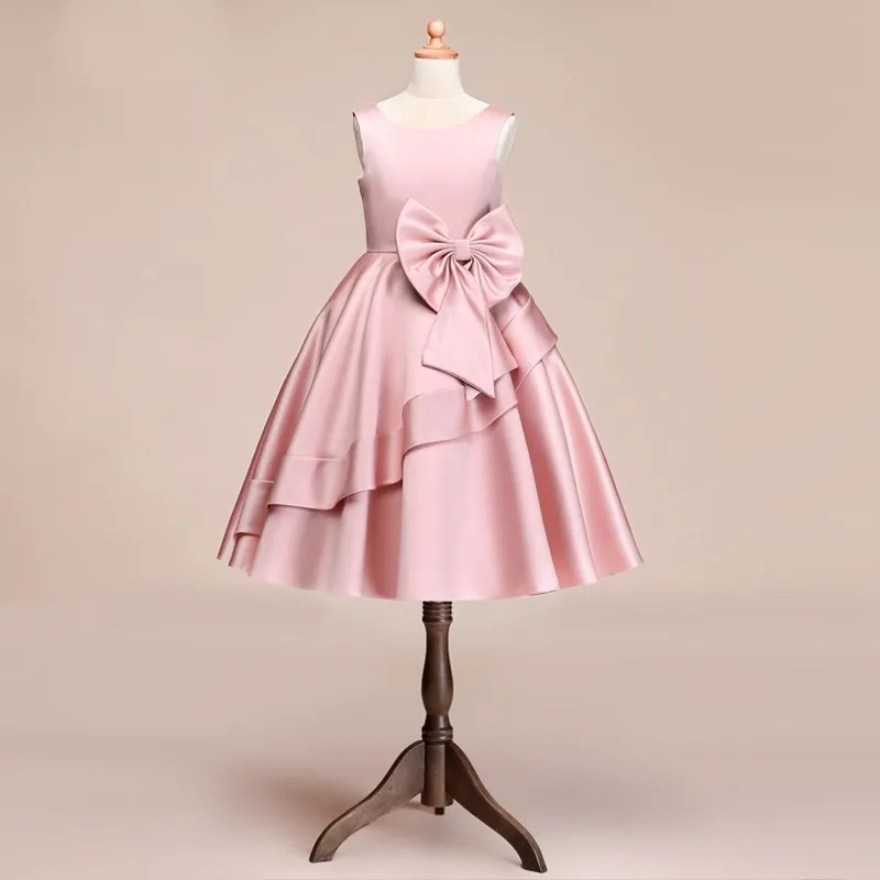 2021 атласное цветочное романтическое свадебное банкетное платье для девочки с