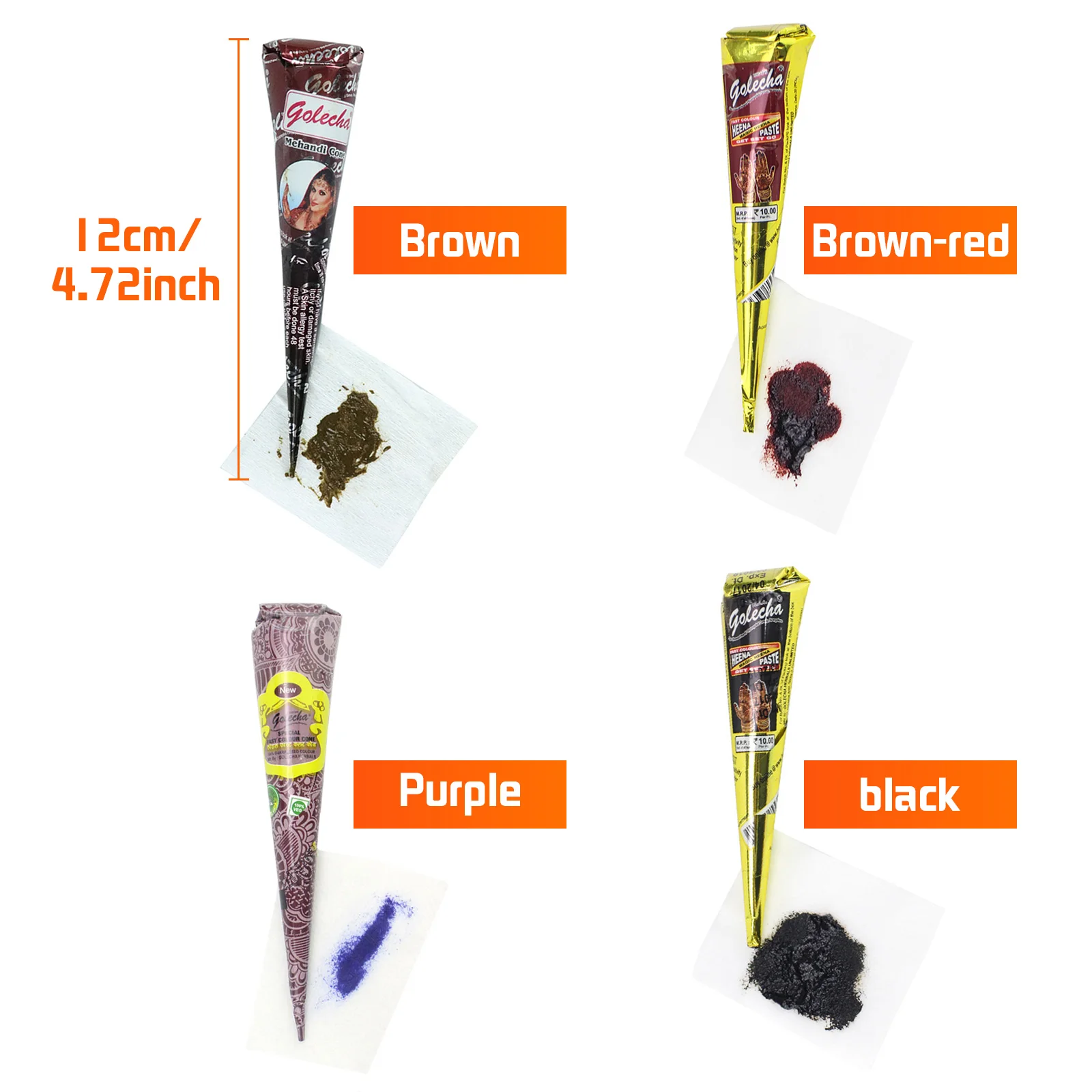 Тату паста конусная 4 шт. краска для тела временная татуировка профессиональная