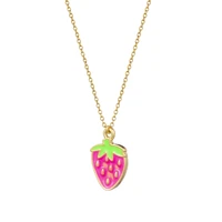 lost lady new fashion flower strawberry mushroom lady pendant necklace same birthday gift alloy jewelry wholesale direct sales