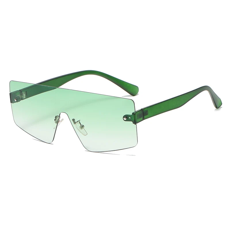 hot sale one piece sunglasses square sunglasses women big sun glasses women luxury brand rimless big shades uv400 gafas de sol free global shipping