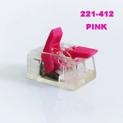221-412 pink Разъем для провода вставные мини Быстрая зарядка питания разъем для клемм проводов блок PCT-212 PCT-213 пуш-ап в электрический разъем кабеля - Цвет: 221-412 pink