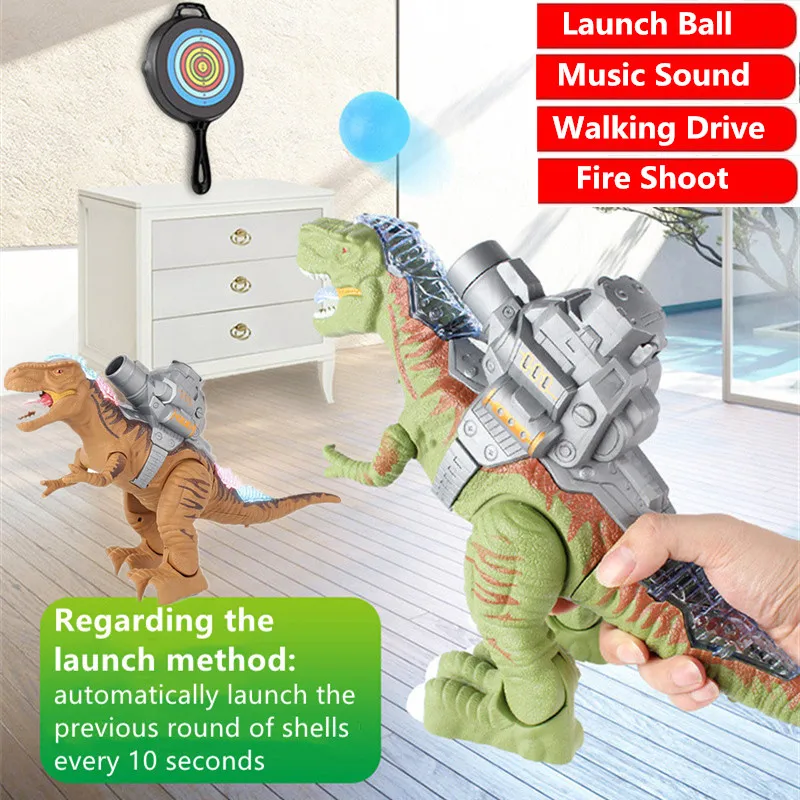 

Высокая имитация мяча стрельба битва динозавр игрушка с ходячей музыкой вссветильник ный динозавр робот Пусковой Шар стрельба