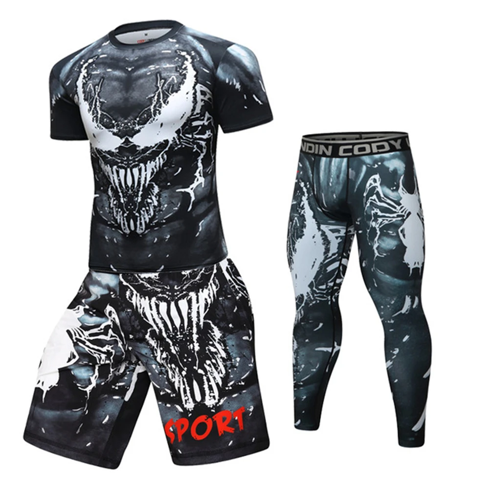 

Summer 3 pieces/set of quick-drying long-sleeved Compression Men's Sportswear,Used for running,gym training,Tennis,Running Men's