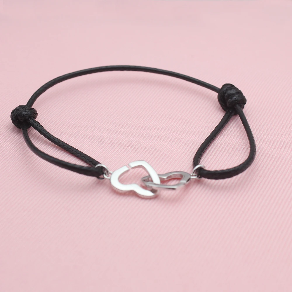 Новая коллекция 2021 браслет с двойными сердечками во Франции 100% 925 пробы