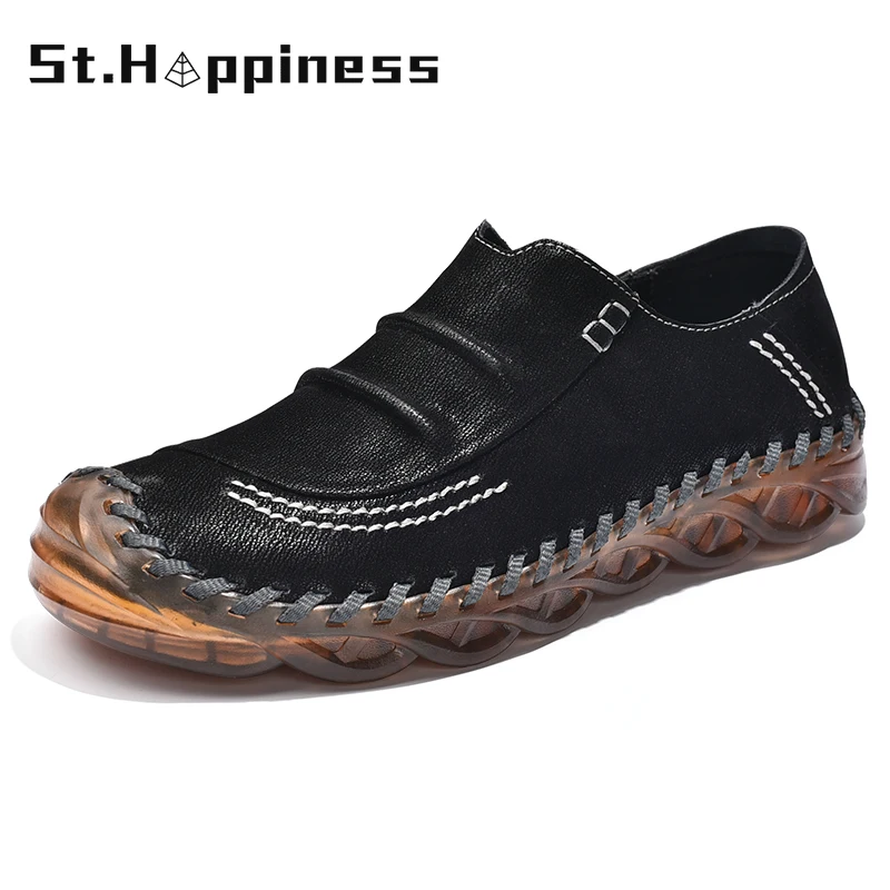 brand 2021 new mens handmade leather shoes wedding lace up black woven dress shoes fashion casual luxury loafers big size hot free global shipping