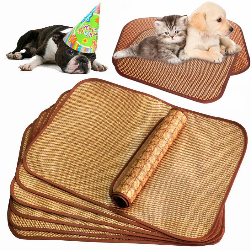 Летняя подстилка из искусственного ротанга для домашних животных моющийся