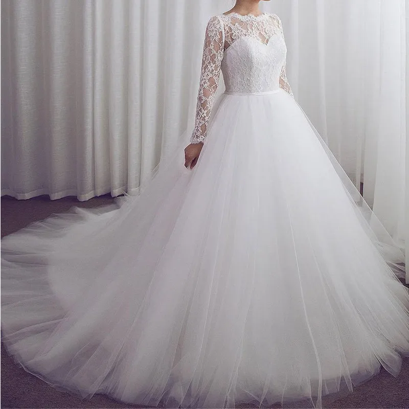 

Robe De Mariee Long Sleeve Suknia ślubna Vestidos Wedding Dress Robe De Soiree Longue Formal Simple Vestido De Novia Bride To Be