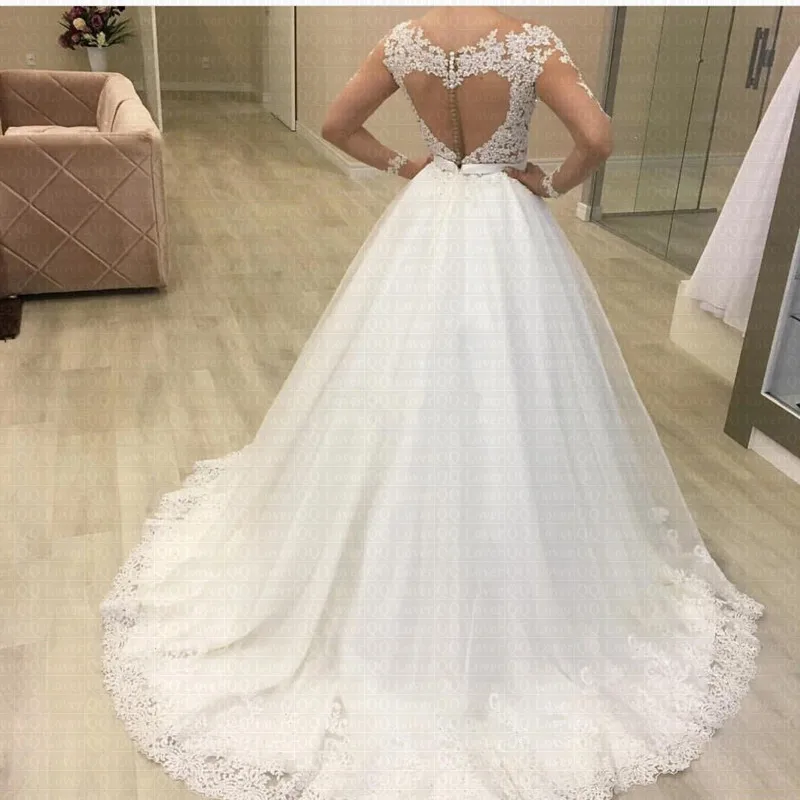Недорогое сексуальное винтажное кружевное свадебное платье Vestido De Noiva, романтическое богемное бальное платье с длинным рукавом, свадебное платье