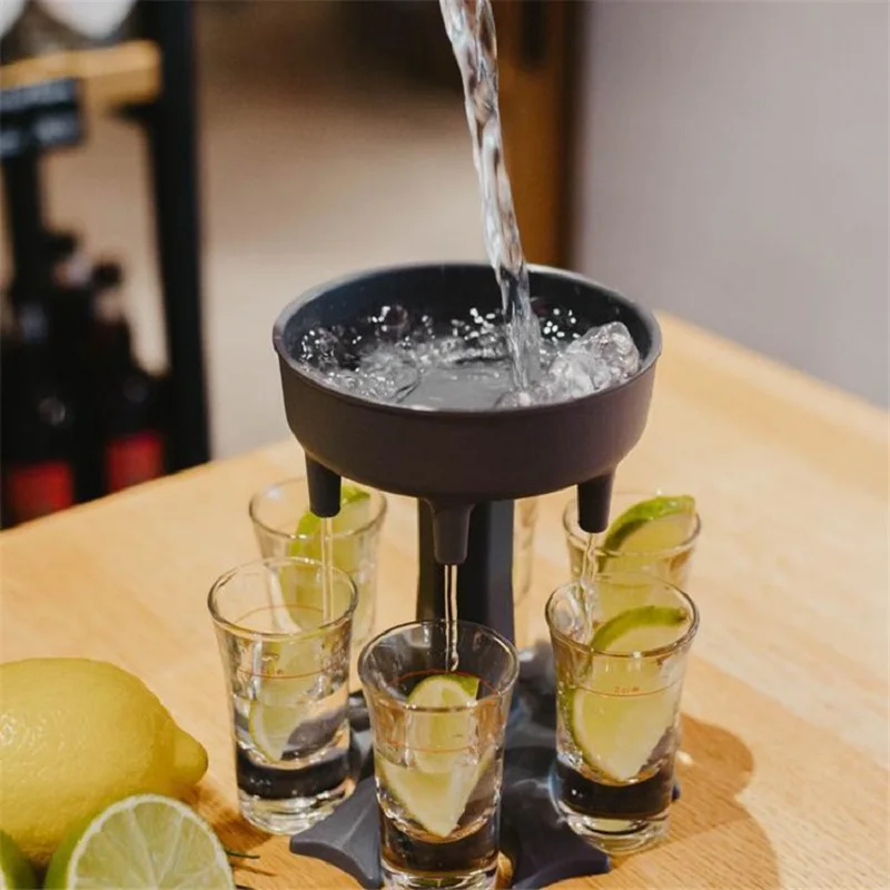 

6 Shot Glass Dispenser Holder Carrier Caddy Liquor Dispenser Party Beverage Drinking Games Bar Cocktail Wine Quick Filling Tools