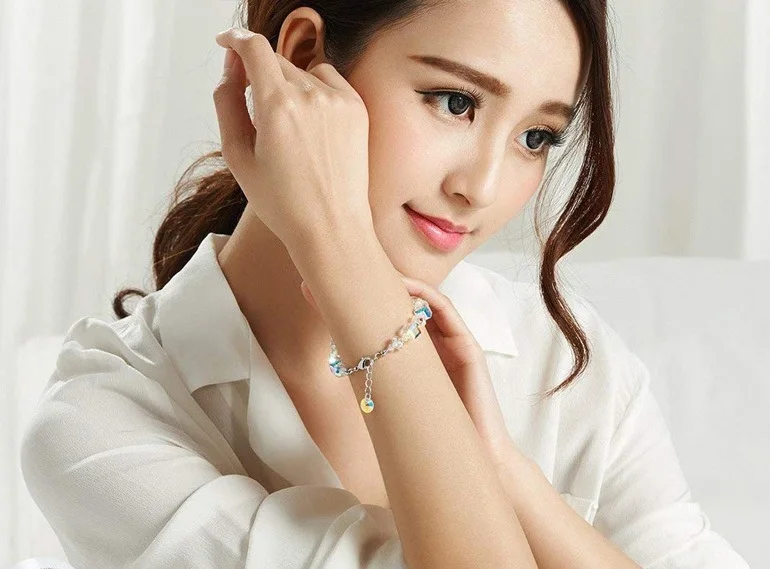 Элегантные Геометрические Квадратные Австрийские красочные белые Кристальные